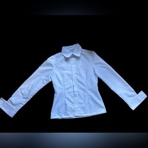 White Button-Up, Unique Collar & Cuffs, Perfect Condition (Size XS/S)
